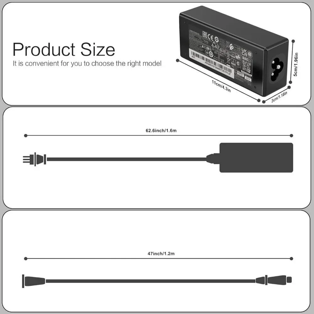 65W/45W AC Charger for Acer Aspire 5 A515-45 A515-56 A515-55 A514-54 Adapter